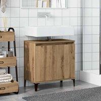 Berkfield Home Sink Cabinet Artisan Oak 58x33x60 cm Engineered Wood in Brown | Size: 58 x 33 x 60 cm