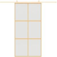 Berkfield Home Sliding Door Gold 102.5x205 cm Frosted ESG Glass & Aluminium
