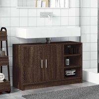 Berkfield Home Sink Cabinet Brown Oak 90x29x55 cm Engineered Wood | Size: 90 x 29 x 55 cm