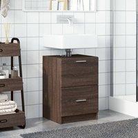 Berkfield Home Sink Cabinet Brown Oak 40x37x59 cm Engineered Wood | Size: 40 x 37 x 59 cm