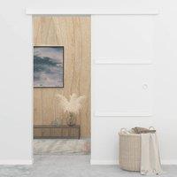 Berkfield Home Sliding Door with Soft Stops ESG Glass & Aluminium 76x205 cm in Silver