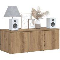 Berkfield Home TV Cabinet Artisan Oak 80x34x30 cm Engineered Wood in Brown | Size: 80 x 34 x 30 cm