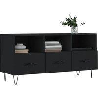Berkfield Home TV Cabinet Black 102x36x50 cm Engineered Wood | Size: 102 x 36 x 50 cm