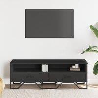 Berkfield Home TV Cabinet Black 122x34x41 cm Engineered Wood | Size: 122 x 34 x 41 cm
