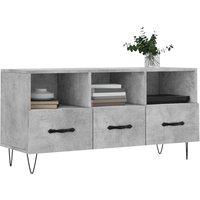 Berkfield Home TV Cabinet Concrete Grey 102x36x50 cm Engineered Wood | Size: 102 x 36 x 50 cm