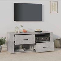 Berkfield Home TV Cabinet Concrete Grey 100x35x40 cm Engineered Wood | Size: 100 x 35 x 40 cm