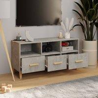 Berkfield Home TV Cabinet Concrete Grey 102x36x50 cm Engineered Wood | Size: 102 x 36 x 50 cm