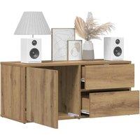 Berkfield Home TV Cabinet Artisan Oak 80x34x35.5 cm Engineered Wood in Brown