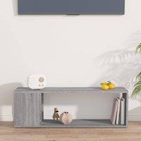 Berkfield Home TV Cabinet Grey Sonoma 100x24x32 cm Engineered Wood | Size: 100 x 24 x 32 cm