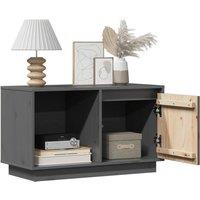 Berkfield Home TV Cabinet Grey 74x35x44 cm Solid Wood Pine | Size: 74 x 35 x 44 cm