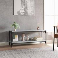 Berkfield Home TV Cabinet Grey Sonoma 100x33x41 cm Engineered Wood & Steel | Size: 100 x 33 x 41 cm