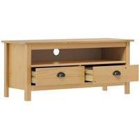 Berkfield Home TV Cabinet Hill Honey Brown 110x40x47 cm Solid Pine Wood in Light Brown | Size: 110 x 40 x 47 cm