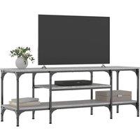 Berkfield Home TV Cabinet Grey Sonoma 121x35x45 cm Engineered Wood&Iron | Size: 121 x 35 x 45 cm