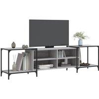 Berkfield Home TV Cabinet Grey Sonoma 203x37x50 cm Engineered Wood | Size: 203 x 37 x 50 cm