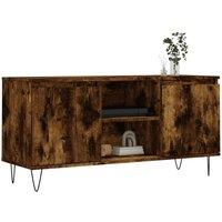 Berkfield Home TV Cabinet Smoked Oak 104x35x50 cm Engineered Wood in Brown | Size: 104 x 35 x 50 cm