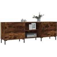 Berkfield Home TV Cabinet Smoked Oak 150x30x50 cm Engineered Wood in Brown | Size: 150 x 30 x 50 cm