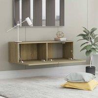 Berkfield Home TV Cabinet Sonoma Oak 100x30x30 cm Engineered Wood in Light Tan | Size: 100 x 30 x 30 cm