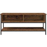 Berkfield Home TV Cabinet Old Wood 100x35x45 cm Engineered Wood & Steel in Brown | Size: 100 x 35 x 45 cm