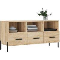 Berkfield Home TV Cabinet Sonoma Oak 102x36x50 cm Engineered Wood in Light Tan | Size: 102 x 36 x 50 cm