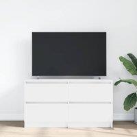 Berkfield Home TV Cabinet White 100x35x54 cm Engineered Wood | Size: 100 x 35 x 54 cm