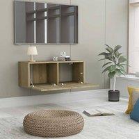 Berkfield Home TV Cabinet Sonoma Oak 80x30x30 cm Engineered Wood in Light Tan | Size: 80 x 30 x 30 cm