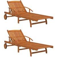 Berkfield Home Sun Loungers 2 pcs Solid Wood Acacia in Brown