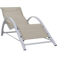 Berkfield Home Sun Loungers 2 pcs with Table Aluminium Cream in Beige