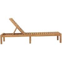 Berkfield Home Sun Lounger Solid Teak Wood in Brown