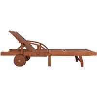 Berkfield Home Sun Loungers 2 pcs with Table Solid Acacia Wood in Brown