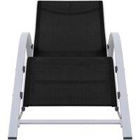 Berkfield Home Sun Loungers 2 pcs with Table Aluminium Black