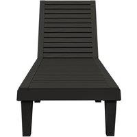 Berkfield Home Sun Lounger Black 155x58x83 cm Polypropylene | Size: 155 x 58 x 83 cm