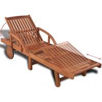 Berkfield Home Sun Lounger Solid Acacia Wood in Brown