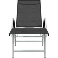 Berkfield Home Sun Lounger Textilene & Aluminium Black