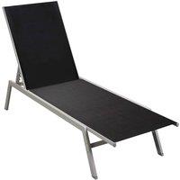 Berkfield Home Sun Lounger Steel & Textilene Black