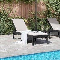 Berkfield Home Sun Lounger Anthracite 186x60x29 cm PP in Dark Grey | Size: 186 x 60 x 29 cm
