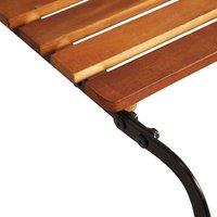 Berkfield Home Sun Lounger with Steel Legs Solid Acacia Wood in Brown