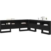 Berkfield Home Storage Headboard with Shelf Black oak 180 cm Engineered wood