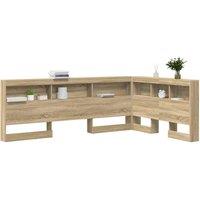Berkfield Home Storage Headboard with Shelf Sonoma oak 120 cm Engineered wood in Light Tan