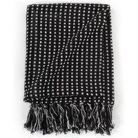 Berkfield Home Throw Cotton Squares 220x250 cm Black