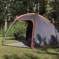Berkfield Home Tent with Roof Manual Grey & Orange Large Polyester & fibreglass