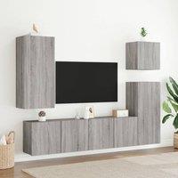 Berkfield Home TV Cabinets Wall-mounted 2 pcs Grey Sonoma 80x30x41 cm | Size: 80 x 30 x 41 cm