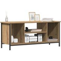 Berkfield Home TV Stand Artisan Oak Engineered Wood, Metal 102 x 35 x 45 cm in Brown
