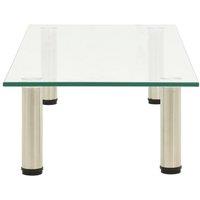 Berkfield Home TV Stand Transparent 80x35x17 cm Tempered Glass in Clear | Size: 80 x 35 x 17 cm