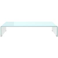 Berkfield Home TV Stand/Monitor Riser Glass Green 70x30x13 cm in Aqua | Size: 70 x 30 x 13 cm