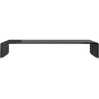 Berkfield Home TV Stand/Monitor Riser Glass Black 80x30x13 cm | Size: 80 x 30 x 13 cm