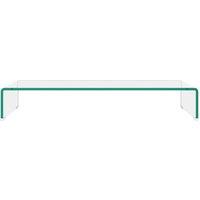 Berkfield Home TV Stand/Monitor Riser Glass Clear 80x30x13 cm | Size: 80 x 30 x 13 cm