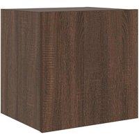 Berkfield Home TV Wall Cabinet with LED Lights Brown Oak 40.5x35x40 cm