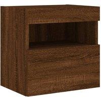 Berkfield Home TV Wall Cabinet with LED Lights Brown Oak 40x30x40 cm | Size: 40 x 30 x 40 cm