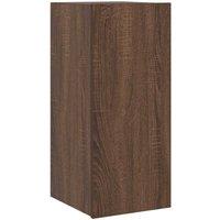 Berkfield Home TV Wall Cabinet with LED Lights Brown Oak 30.5x35x70 cm