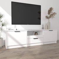 Berkfield Home TV Cabinet White 140x35x40 cm Engineered Wood | Size: 140 x 35 x 40 cm